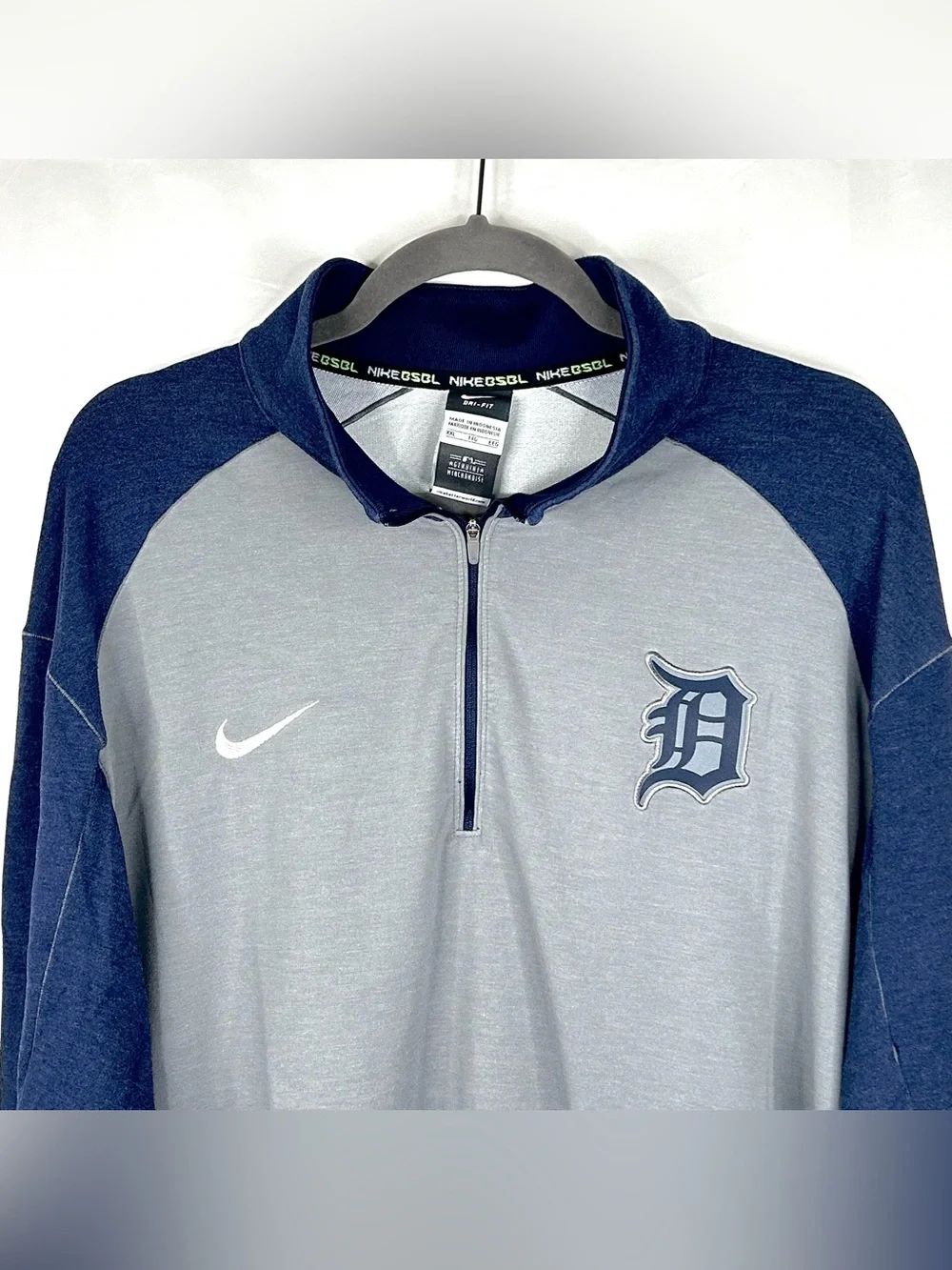 Nike Baseball Detroit Tigers 1/4 Zip Jacket Mens Size XXL Pullover Sweatshirt